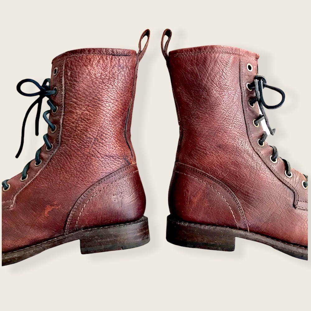 Frye Veronica Combat Dark Brown Leather Lace Up Boots - Picture 11 of 16